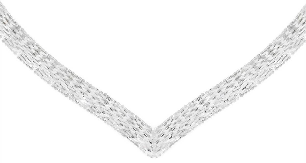 KJ Beckett Chevron V Shaped Necklace - Silver