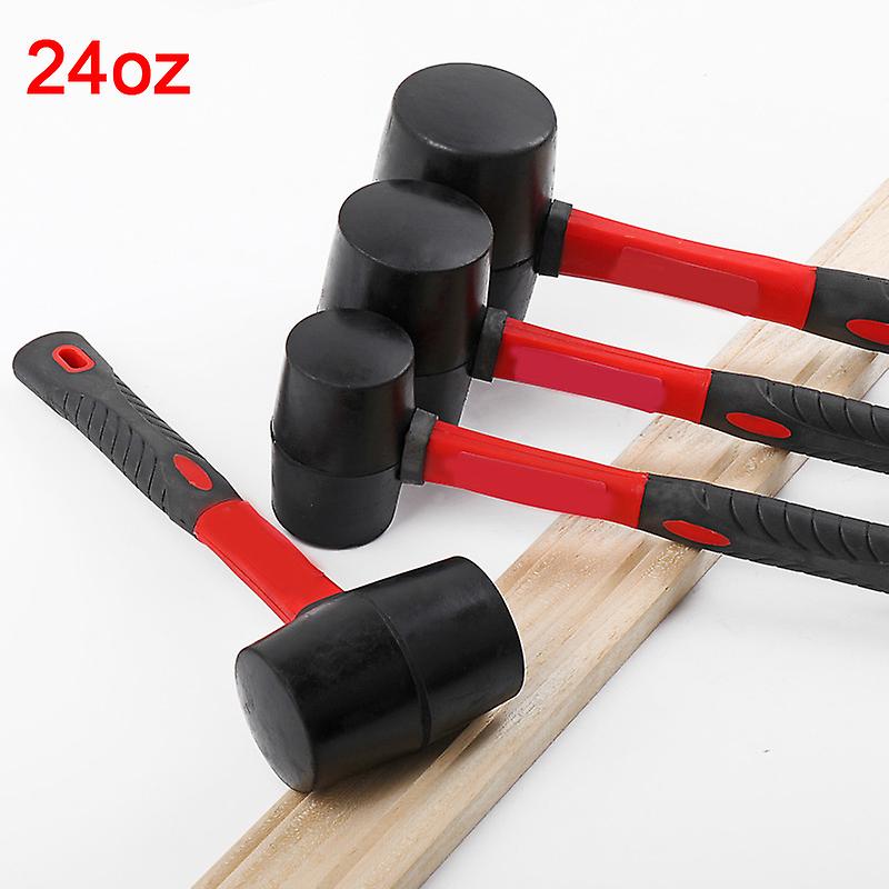 Rubber Hammer Mallet 8/12/16/ 24 OZ Decoration Tool Hammers Shaft Handle with Grip Installation