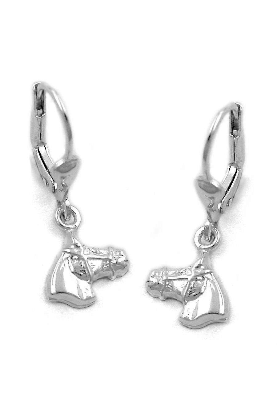 Leverback Earrings Horse Head Silver 925 - Gl91324