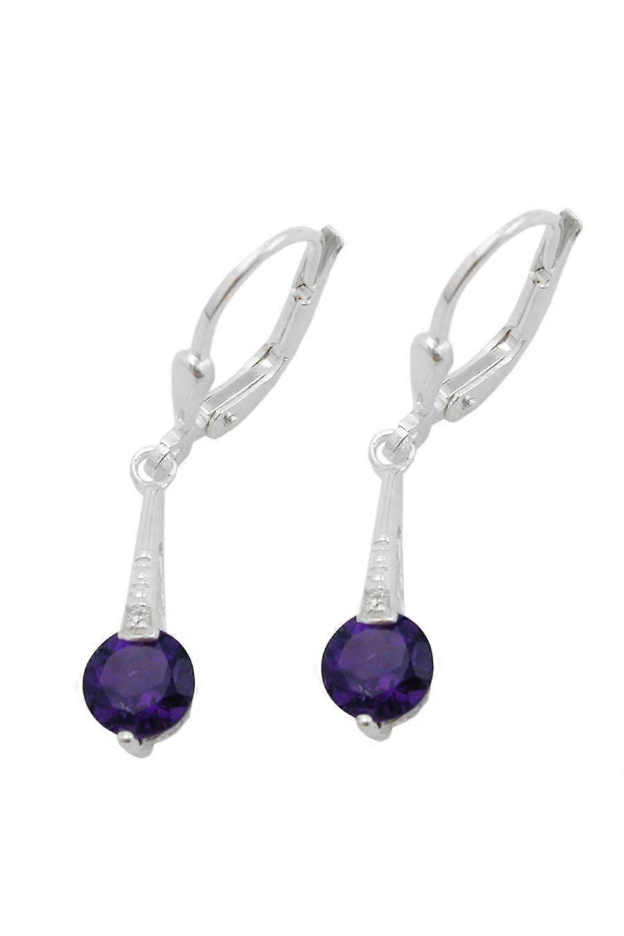 Leverback Earrings Amethyst Silver 925 - Gl90286