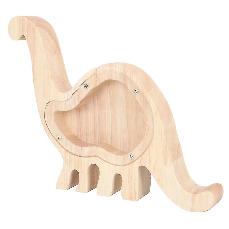 18X18cmウッド貯金箱&マネージャーキッズマネーセービングポット恐竜型コインマネーポットデスクトップO