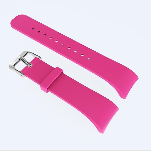 Solid colour leather watchband for Galaxy Gear Fit2 R360 (pink red)