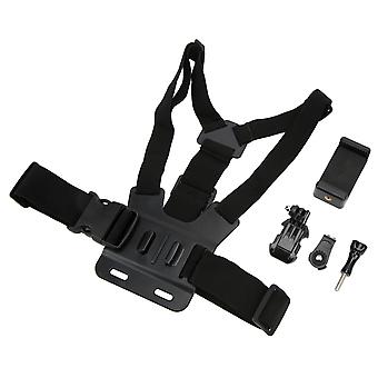 Adjustable Cellphone Selfie Chest Mount Harness Strap with Cell Phone Clip Holder Compatible with Most Smartphones
