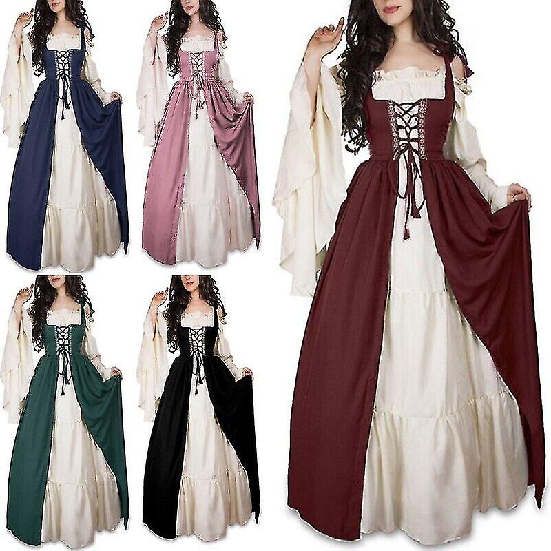 Naisten keskiaikainen renessanssin goottilainen puku hieno