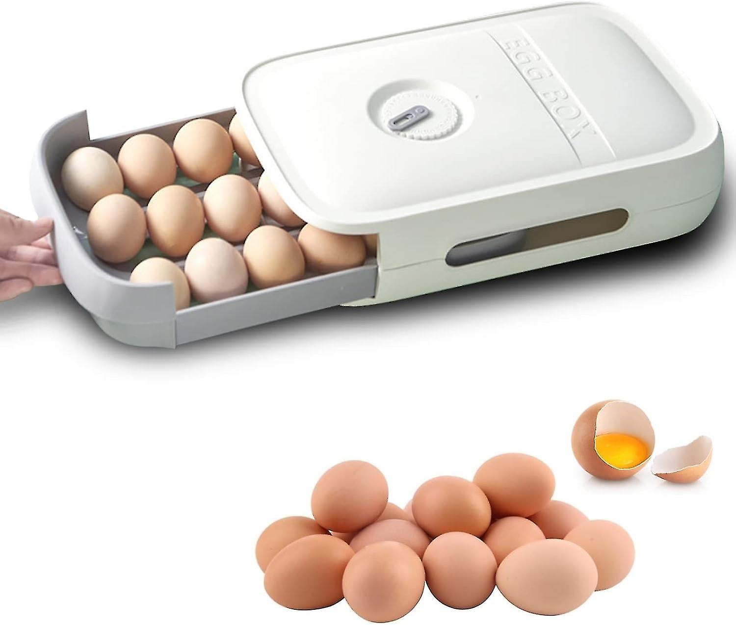 Egg Box, Plastic Egg Storage Box Refrigerator Egg Holder Trays, Drawer Dustproof Egg Storage Box Sui