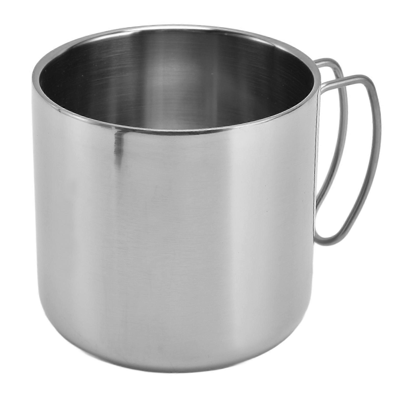 Coffee Mug Stainless Steel 400ml Durable Practical Portable Water Cup with Handle for Home Office RestaurantPrimary Color (Without Lid) 400ml