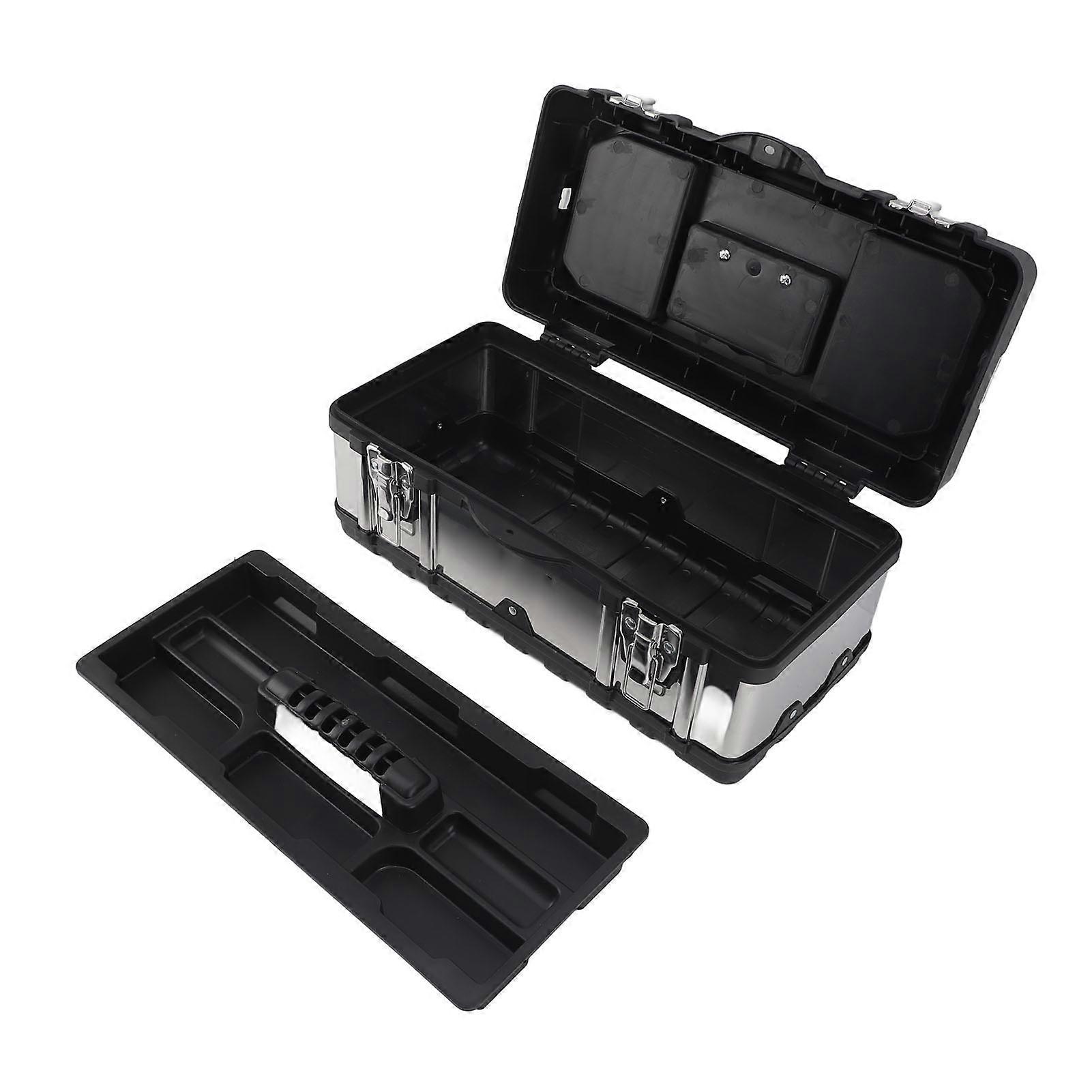 Tool Box Multi Functional Strong Load Bearing Hardware Tool Case with Removable Tray for Industrial Automotive