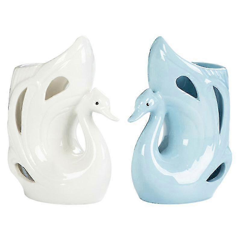 2pcs Vase Decoration, Swan-shaped Vase