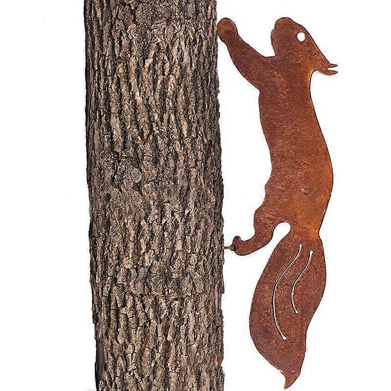 Tree Squirrel - Metal Garden Ornament - 30cm - Natural Rust Patina