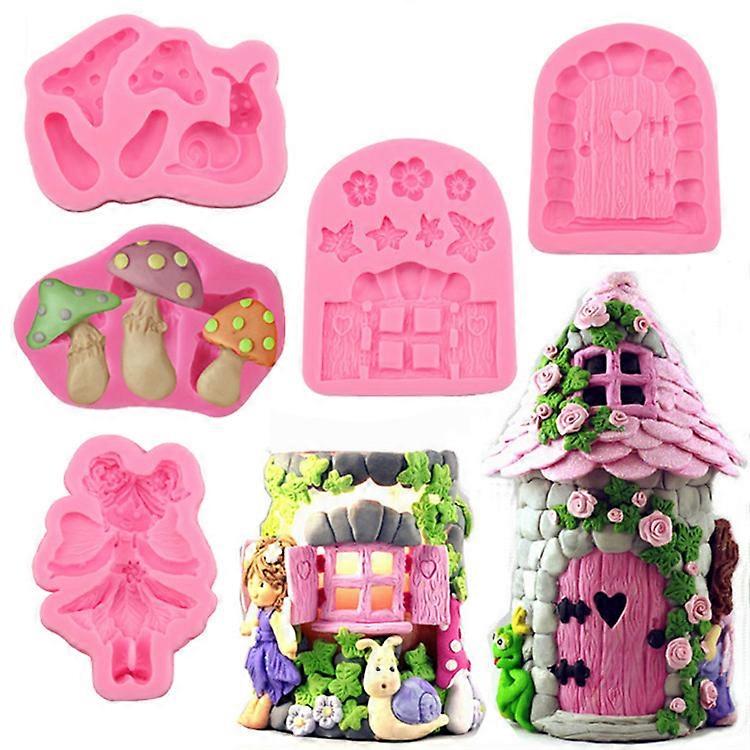 5 Pcs 3D Mushroom Shaped Silicone Mold