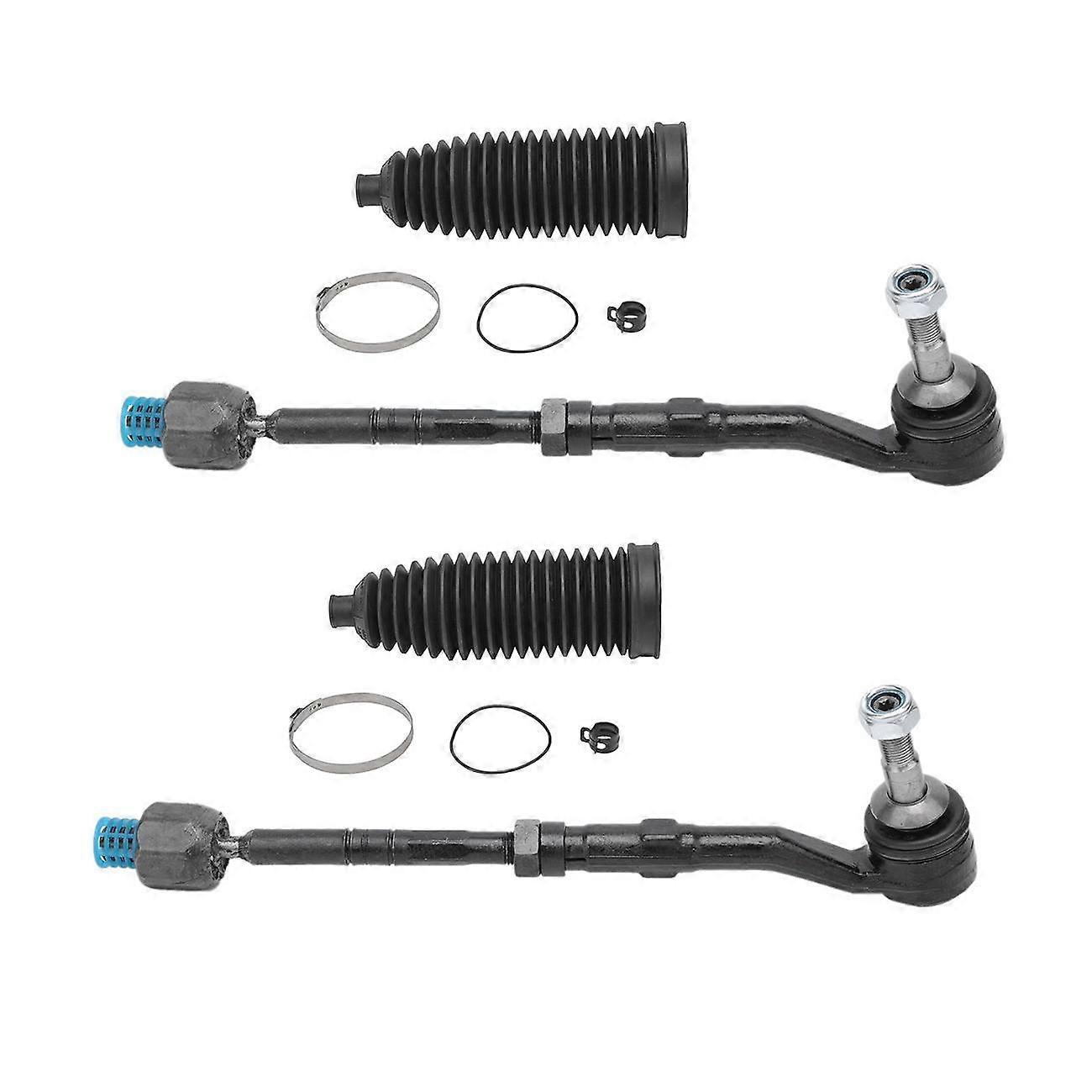 4PCS For BMW E60 Front L &  R Inner &  Outer Tie Rod w/ Steering Rack Boot Kit BACB12~KIT153