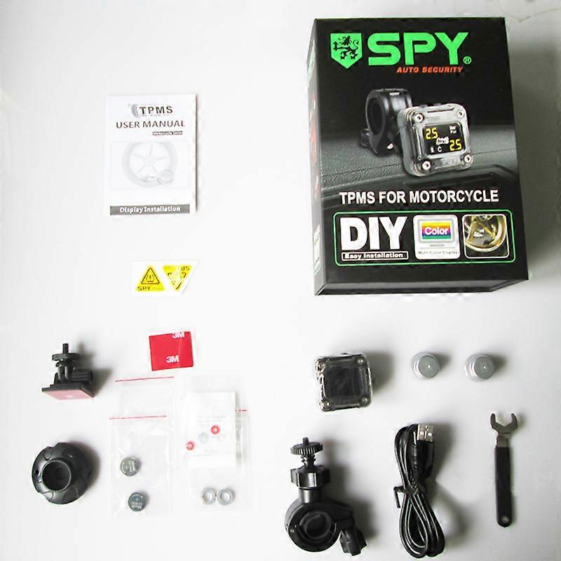 SPY 2 Wheel Motorcycle TPMS Waterproof Tire Pressure Monitoring System with External Sensor~11377