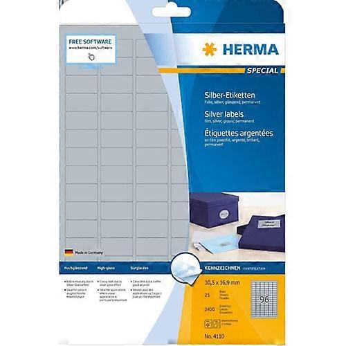 Herma Premium Quality Permanent Adhesion Silver Foil Labels A4 25 Pieces