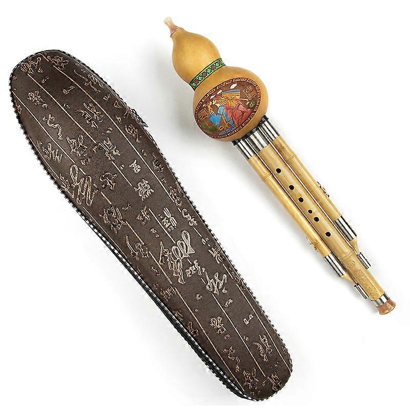 C Key Cucurbit Flute Hulusi Brown Chinese Traditional Musical Instruments With Chinese Elements High Quality Woodwind Instrument