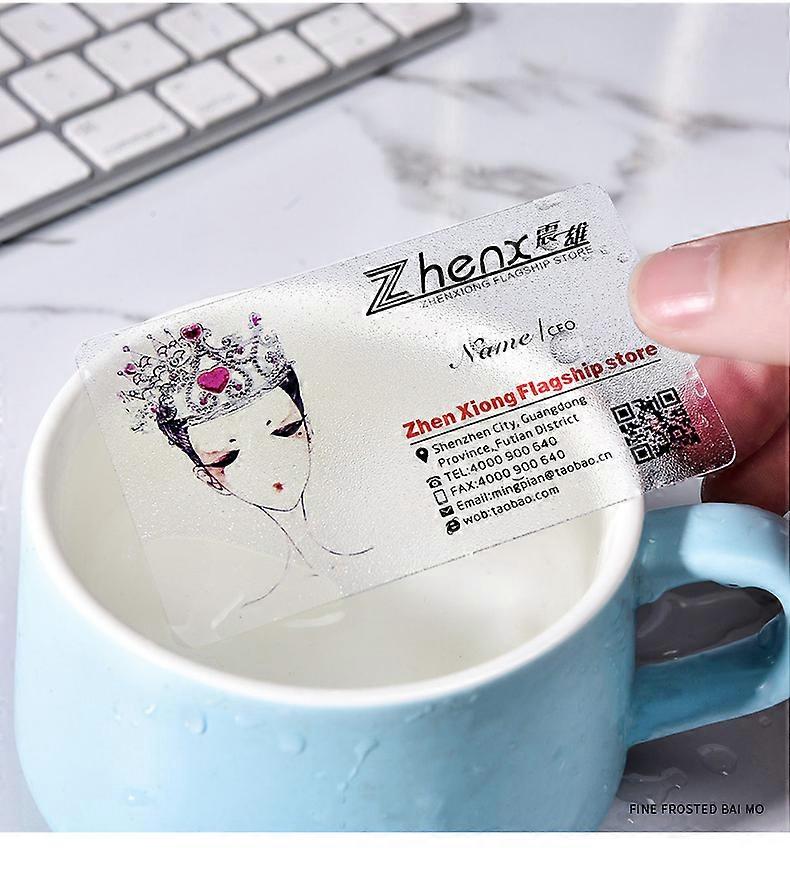 200pcs Custom Transparent Pvc Visit Cards Customized Clear/frost Business Card Printing Waterproof 85.5mm*54mm