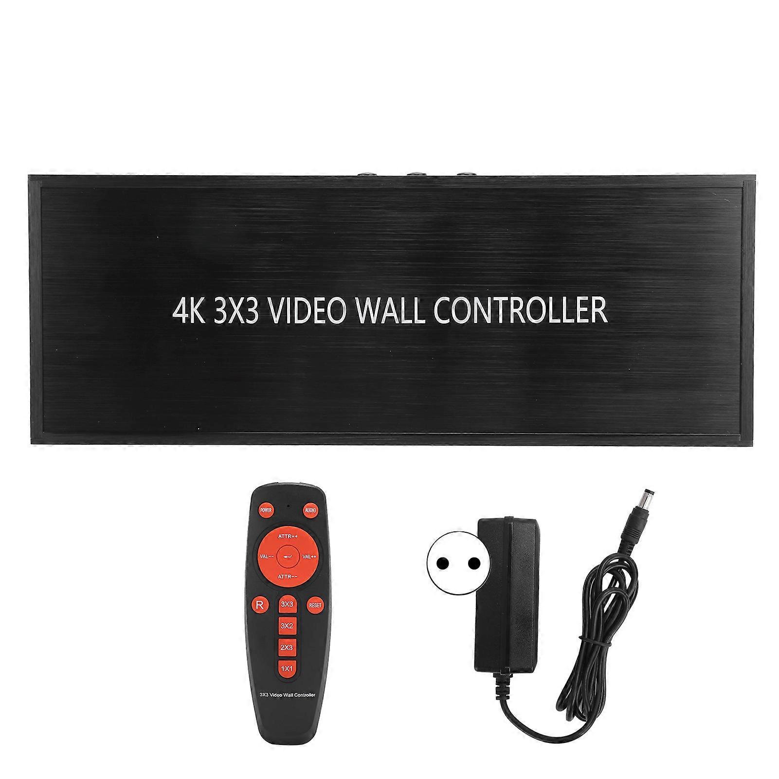 Hdmi 3x3 Video Wall Controller Screen Image Processor For 9 Tv Splicing Display 110240veu Plug 110240v