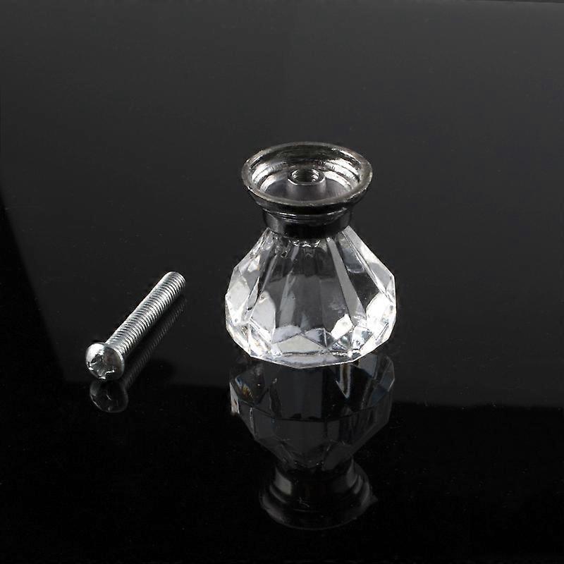 Clear Acrylic 30mm Diamond Shape Knob Cupboard Drawer Pull Handle Knobs Kandles for Furniture Drawers New