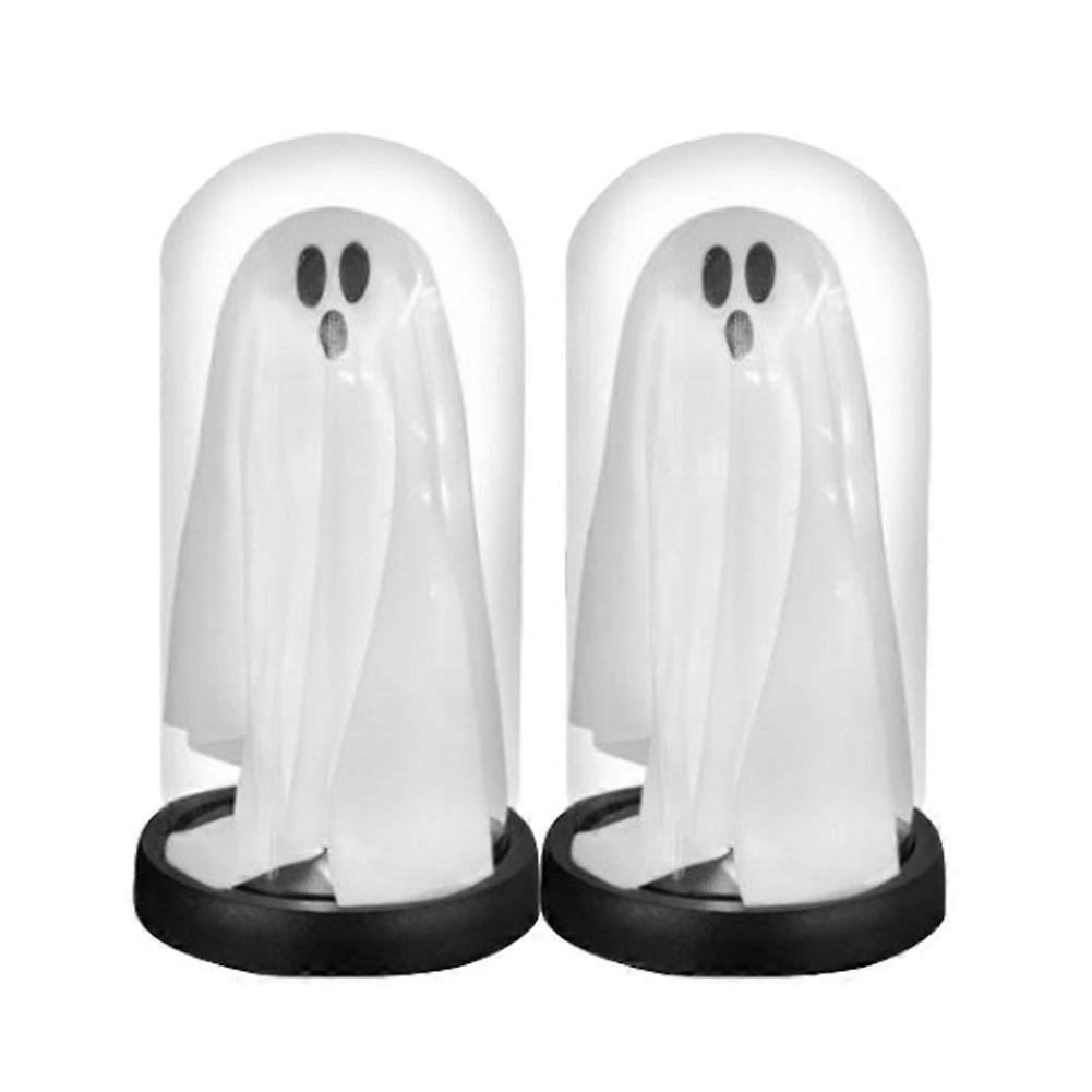 Light Up Ghost in Cloche, Light Up Ghost & Skull Plastic Cloche Halloween, Ghost with Light,Halloween Decorations