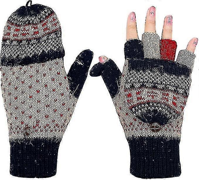 Women's Hand Wool Knit Gloves Warm In Winter