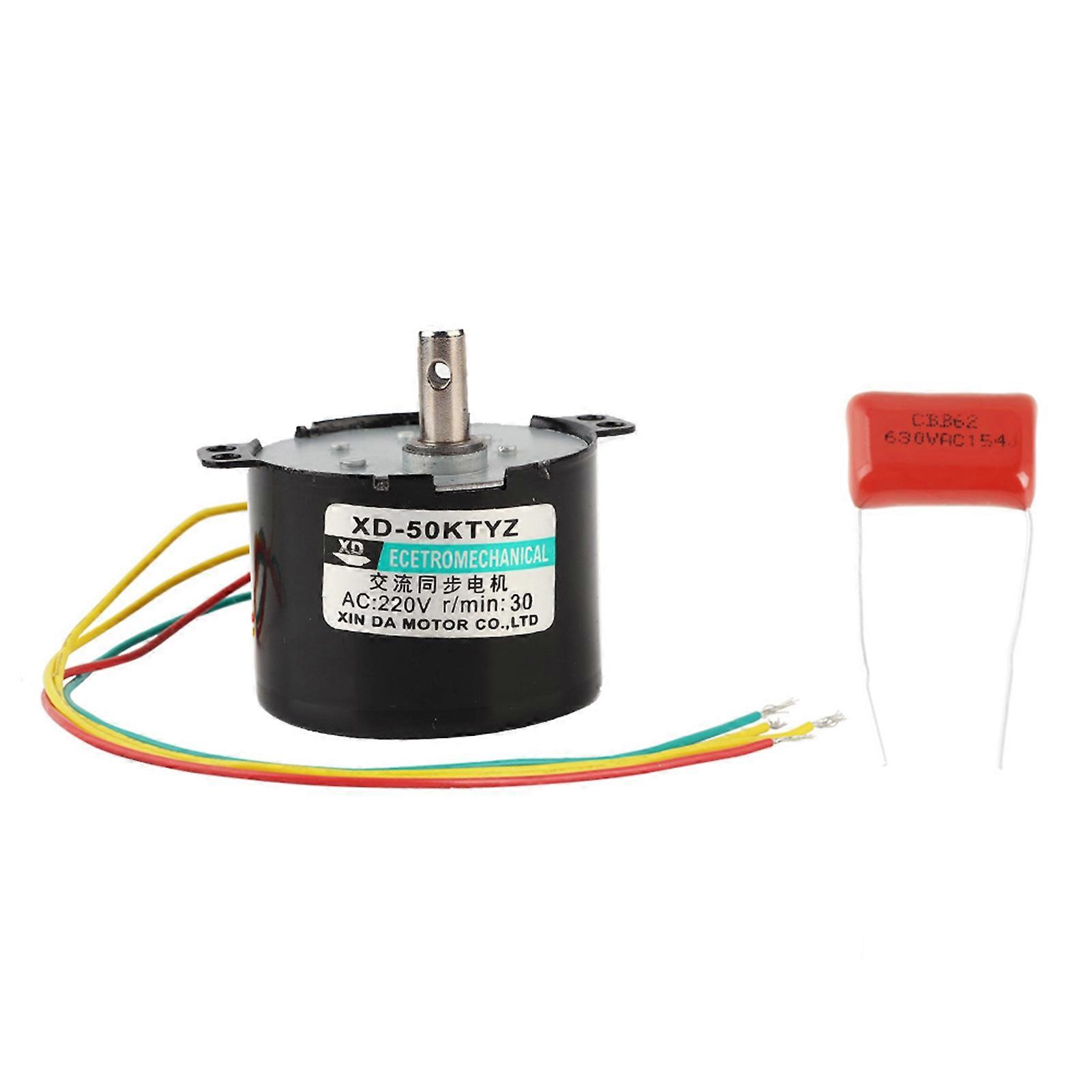 1PCS AC220V μικροσκοπική χαμηλή ταχύτητα μεγάλη στιγμή της σύγχρονης μηχανής δύναμης CW/CCW (30rpm)