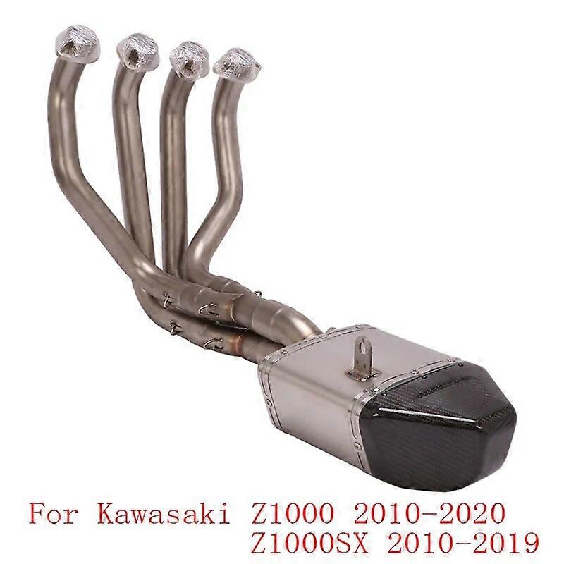 Motorcycle Slip on Z1000 Exhaust System Full Muffler Silencer Tip Front Header Connection Link Pipe for Kawasaki Z1000 2010-2020