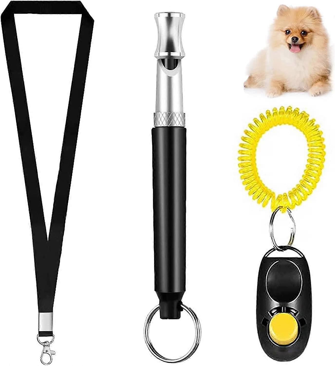 Dog Clicker, Dog Whistle, Training Dog Training, Whistle To Stop Barking Pet Training, Tools With Wrist Strap And Lanyard, A Set Of 3 Pieces