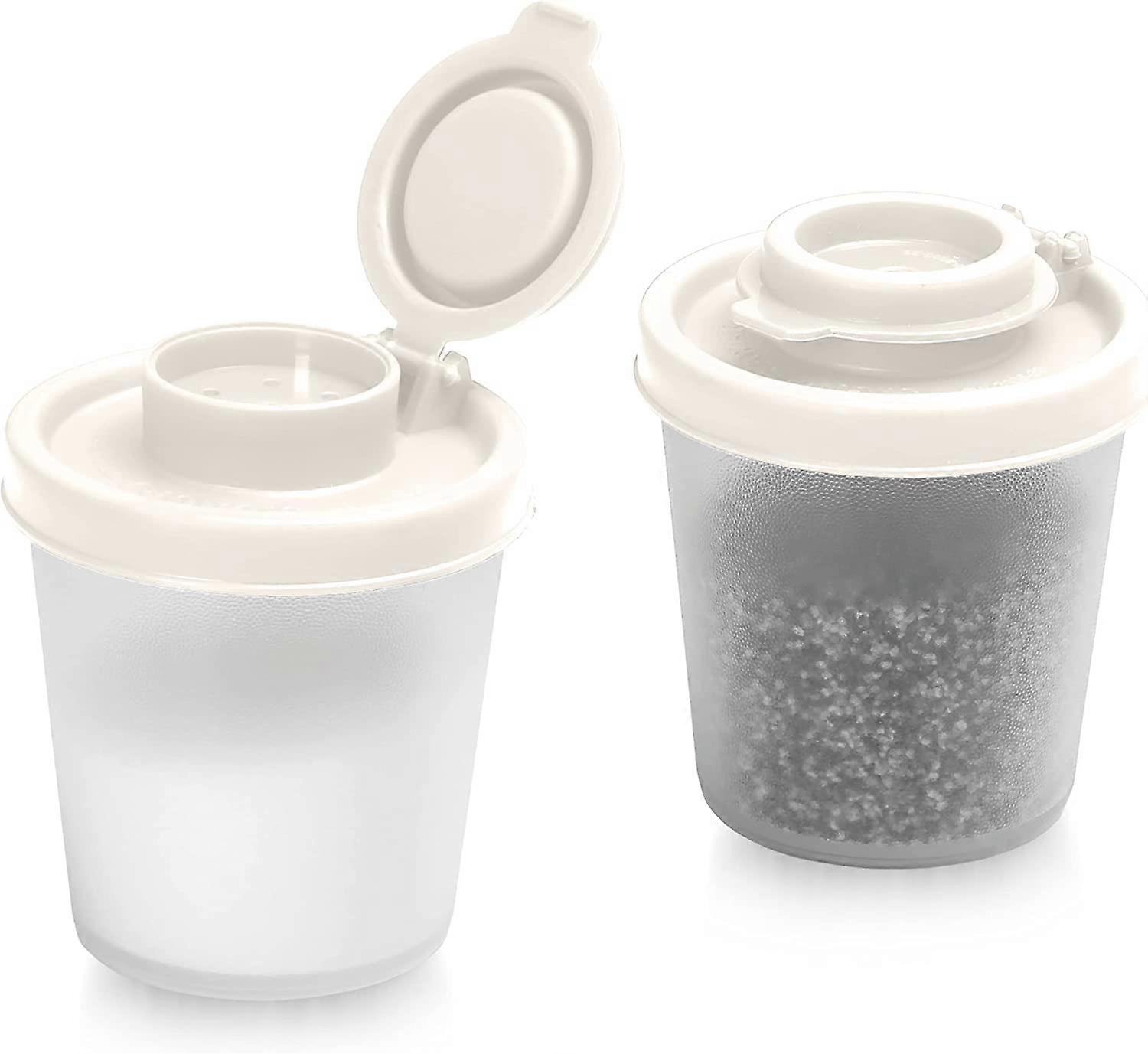 WARE Kleine Salz- und Pfefferstreuer für Reisen, Camping und To-Go-Abschließbar-40g, 2er-PackKlein schwarz