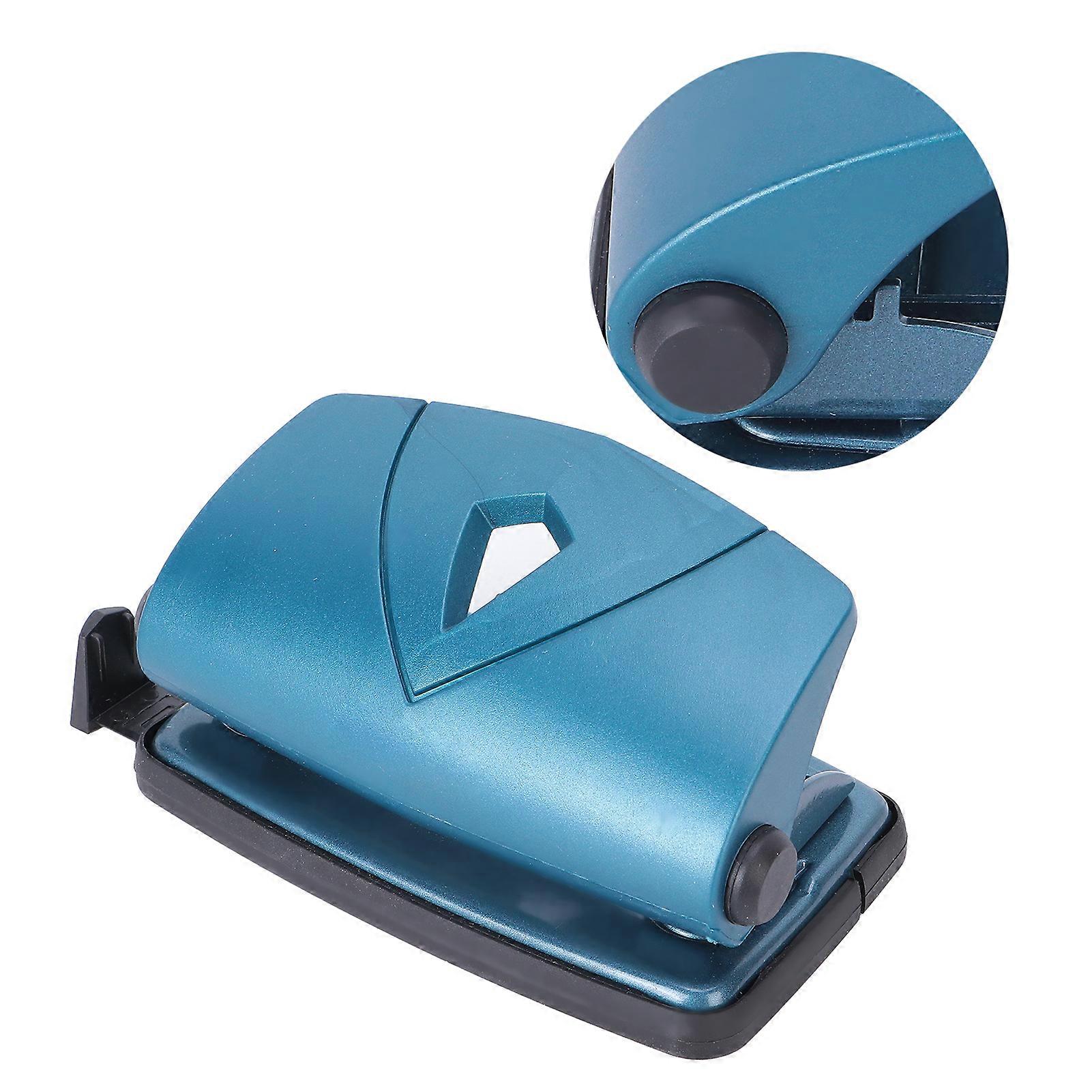 Hole Punch Small Plastic Adjustable Positioning Punching Machine for Stationery BindingBlue