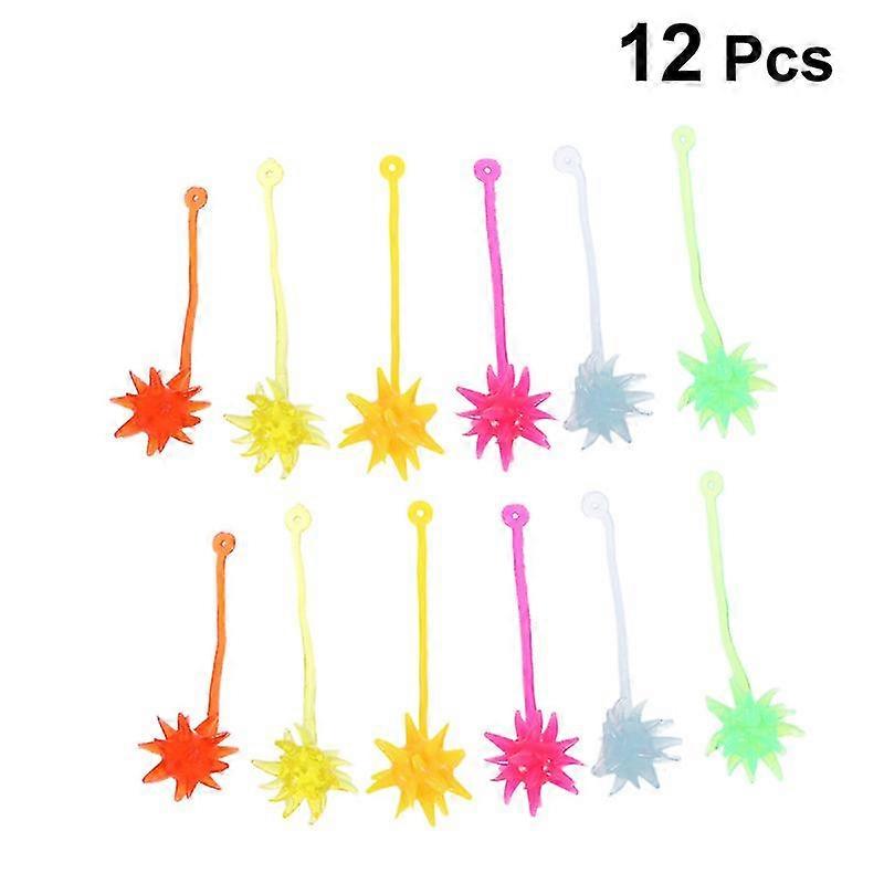 12pcs Elastic Sticky Fingers Climbing Meteor Hammer Sticky Hand Toys Kids Party Favors (random Color)