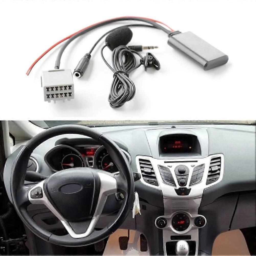 Emiif Cavo Bluetooth 5.0 Con Microfono Per Ford Fiesta 2008-2010 – Adattatore Aux Per Radio, Musica E Chiamate