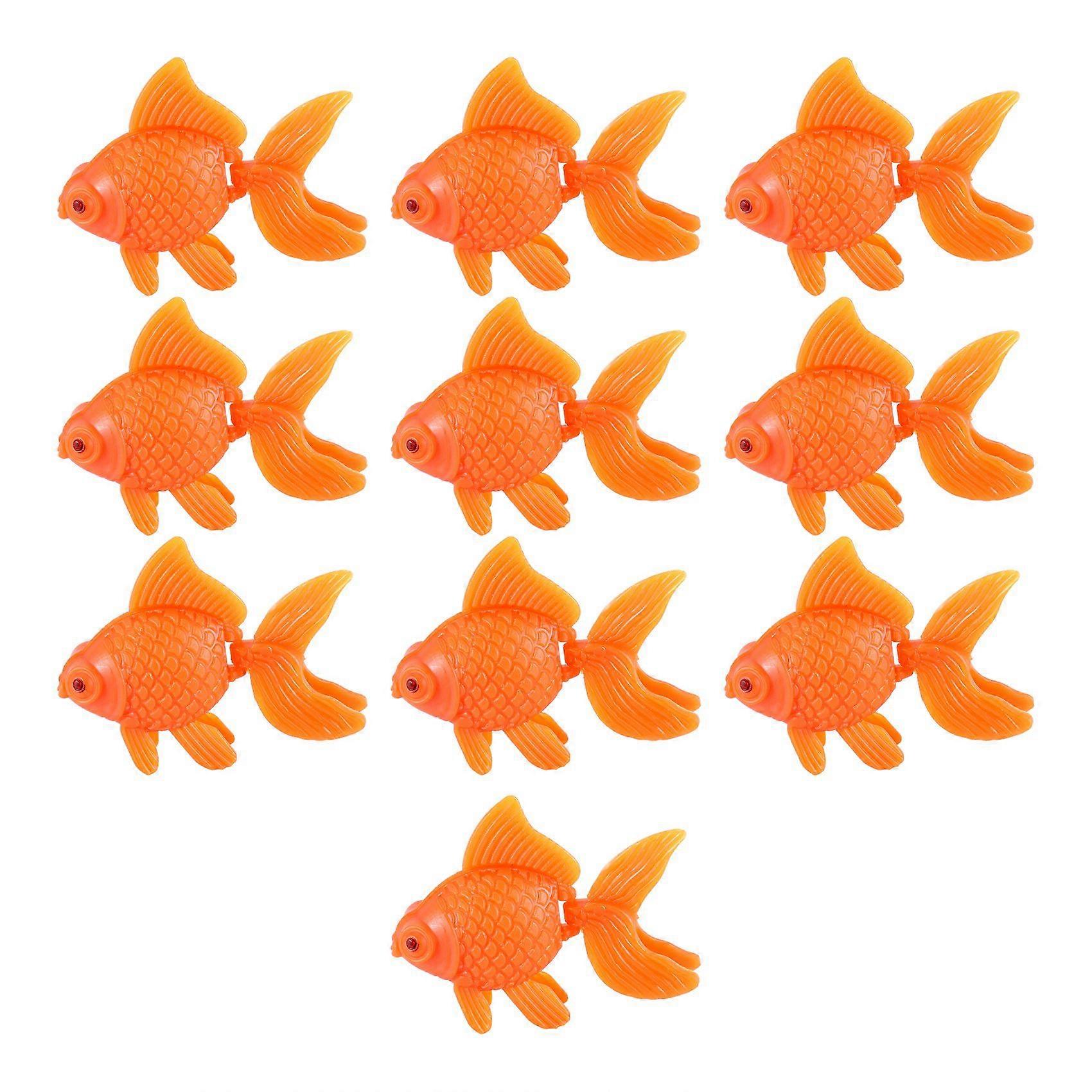 Aquarium Orange Plastic Goldfish Ornament Aquarium Decoration 10 pcs ... - Goldfish Tank Plastic Decoration Set