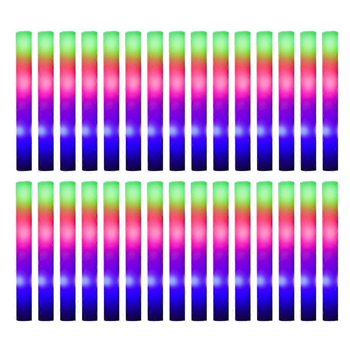 LED Glow Sticks Colorful RGB Glowing Foam Sticks for Christmas Birthday Wedding Luminous P- Supplie
