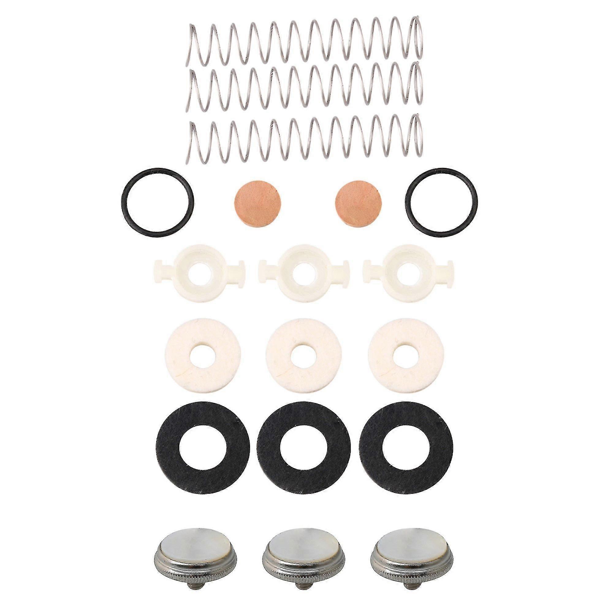 Brass instrument replacement parts white shell finger buttons set trumpet valve piston spring valve guide pm2966