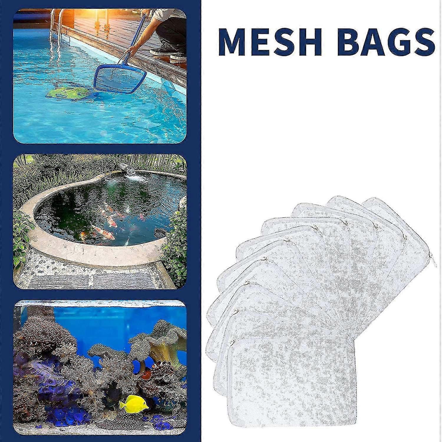 50pcs Aquarium Mesh Media Filter Bags, Nylon Media Filter Mesh Bags With Zipper (compatible With Particulate Ca