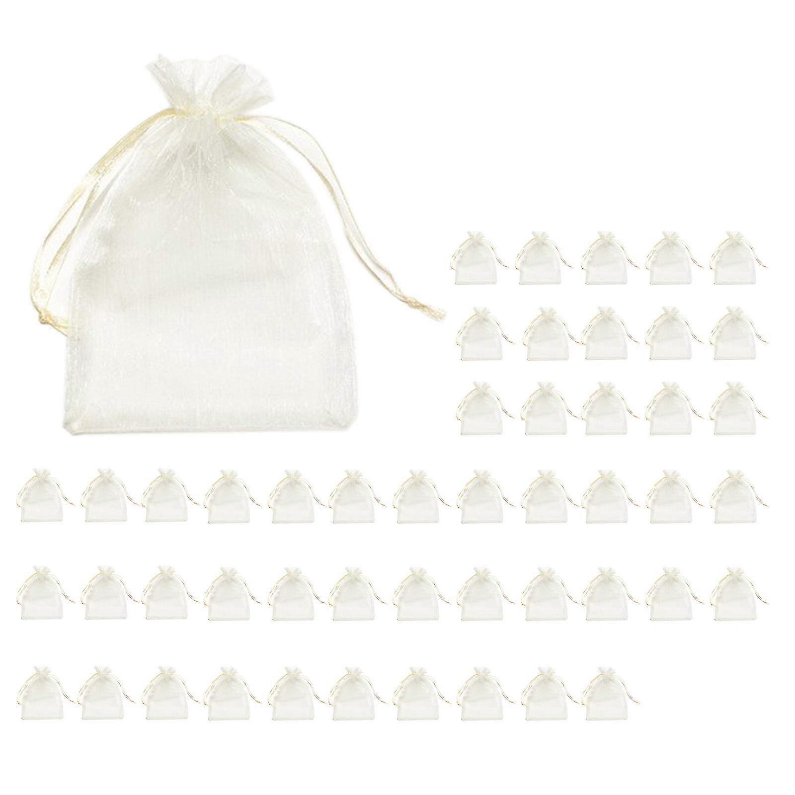 50pcs Fruit Protection Bags Fruit Garden Cover Netting Bags Drawstring Mesh For Fruit Trees