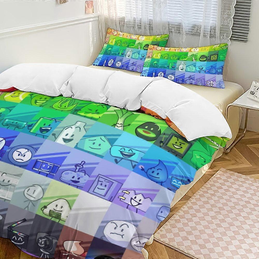 a1039 Battle For Dream Island 3-Piece Bedding Set Soft Warm And Comfortable Soft Bed Set with 1 Duvet Cover And 2 Pillowcases for Bedroom jfr1039