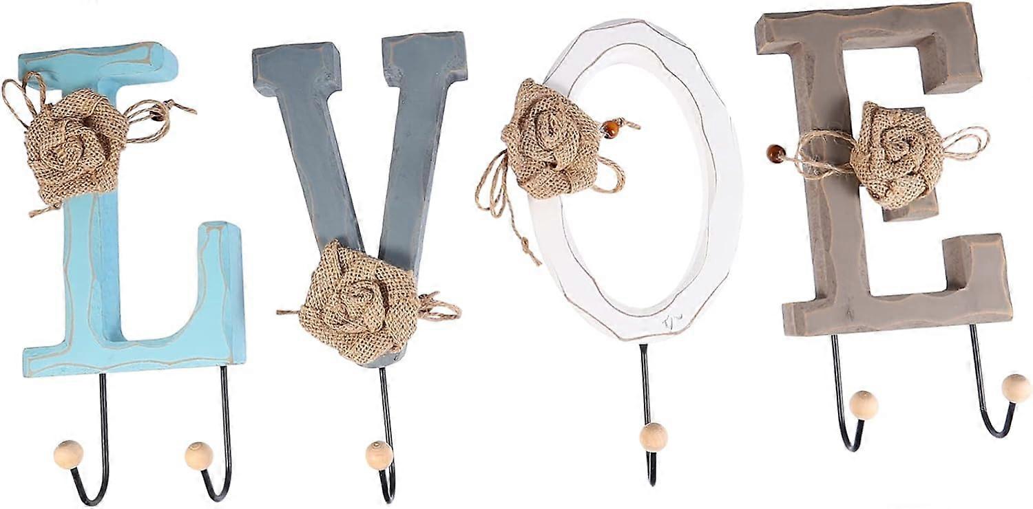 1 Set English Letter Hook Heart Wall Decorations Entryway Hooks Rustic Towel Hooks Robe Hooks Wall Hanger Hooks Pant Hooks