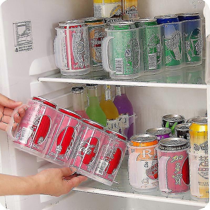 Creative Juice Drink Rack Space-saving Storage Box Refrigerator Kitchen Lattice Pull Can Storage Box Refrigerator Accessories