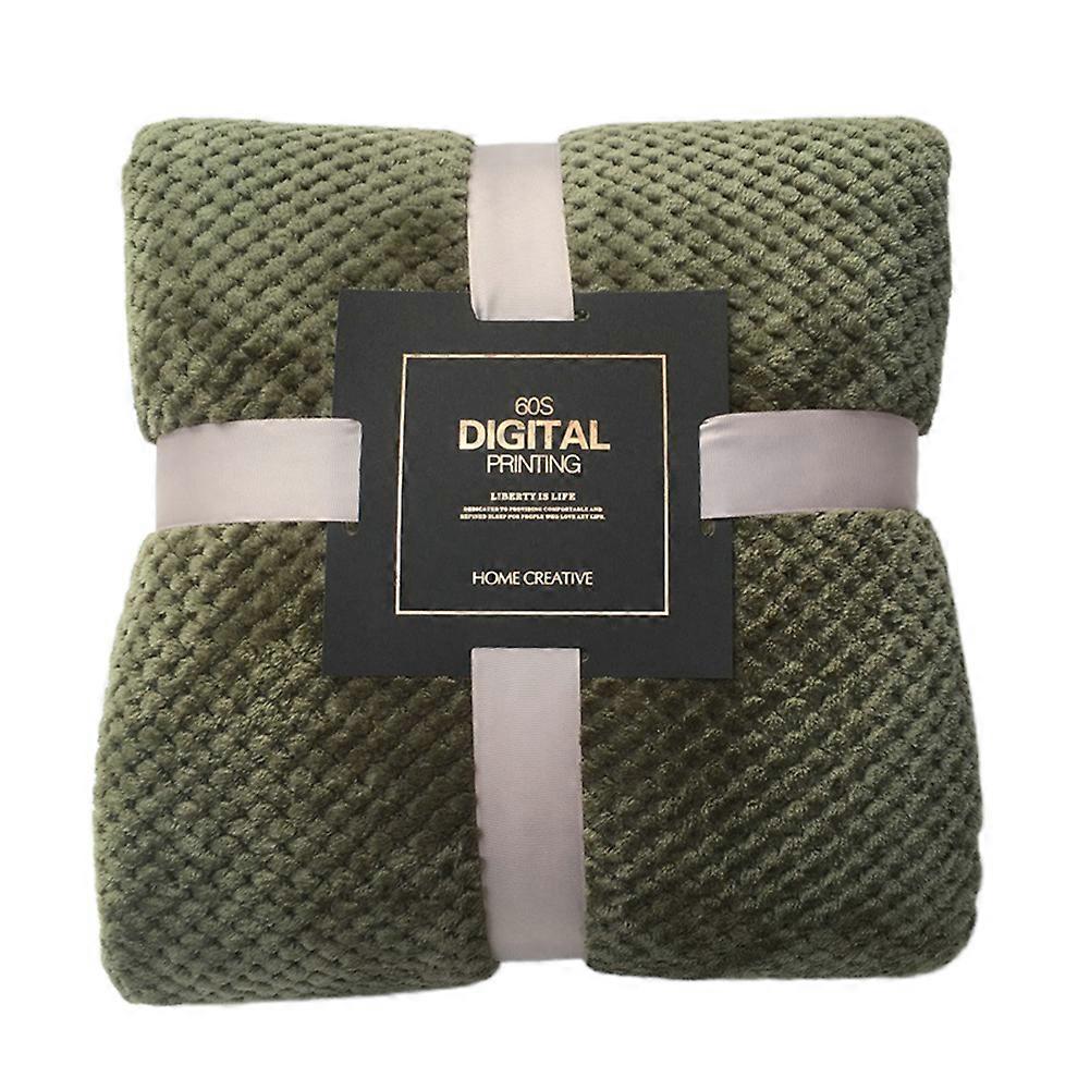 Winter Warm Mesh Pineapple Grid Soft Flannel Bed Sofa Carpet Conditioner Blanket kaesi
