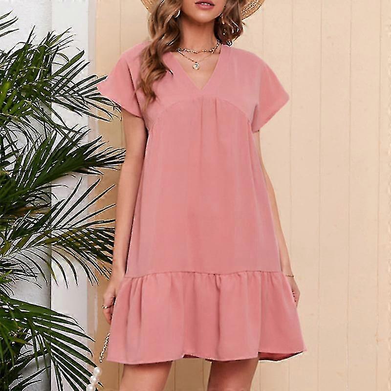 Kadın Tunik Bluz Elbise Casual Beach Mini Elbiseler Salıncak Yaz Sundress