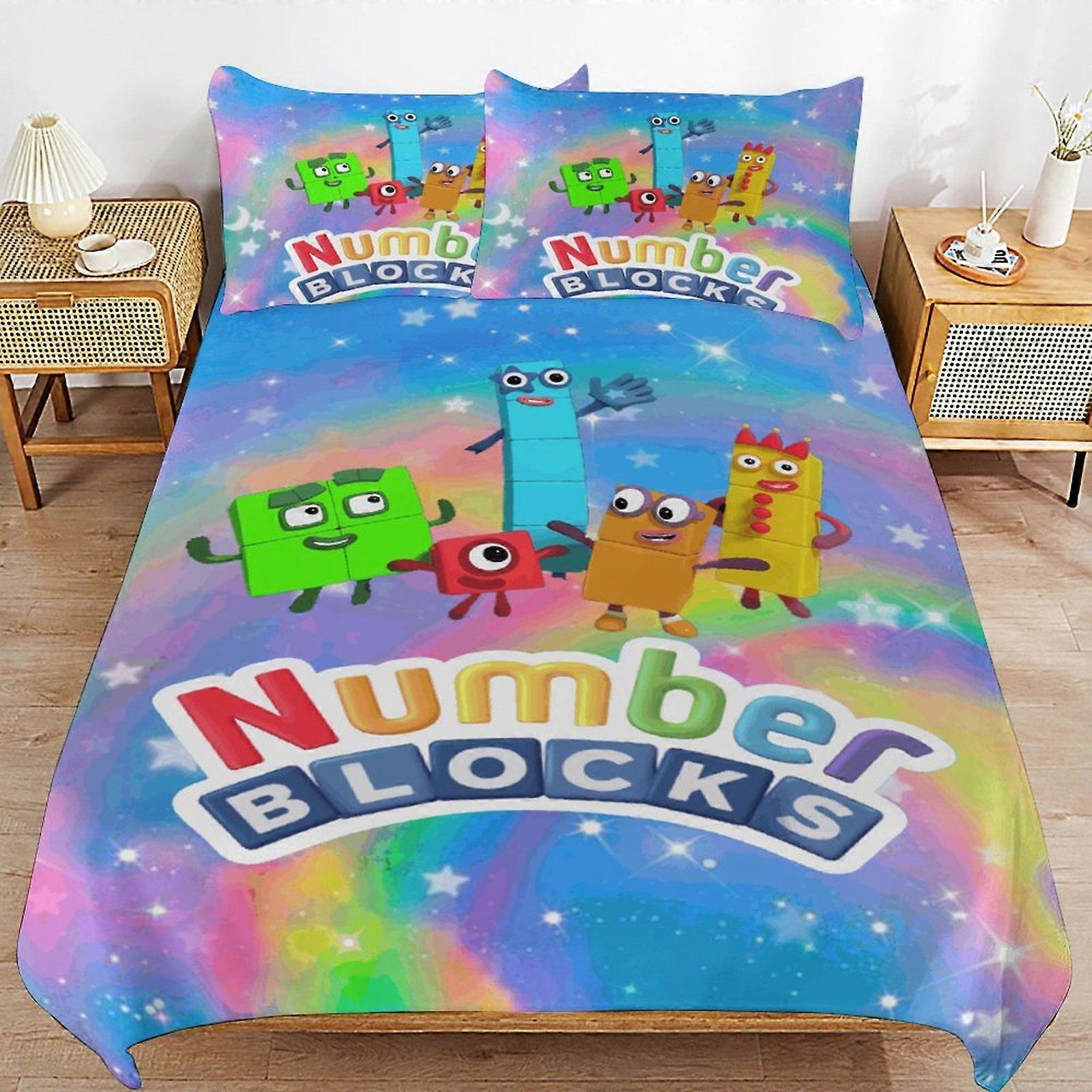 bedding set CA402 Numberblocks Bed Duvet Cover Microfiber Bedding Sets 3D Printed Lightweight 3 Piece Comforter Sets, 1 Duvet Cover And 2 Pillow DP402