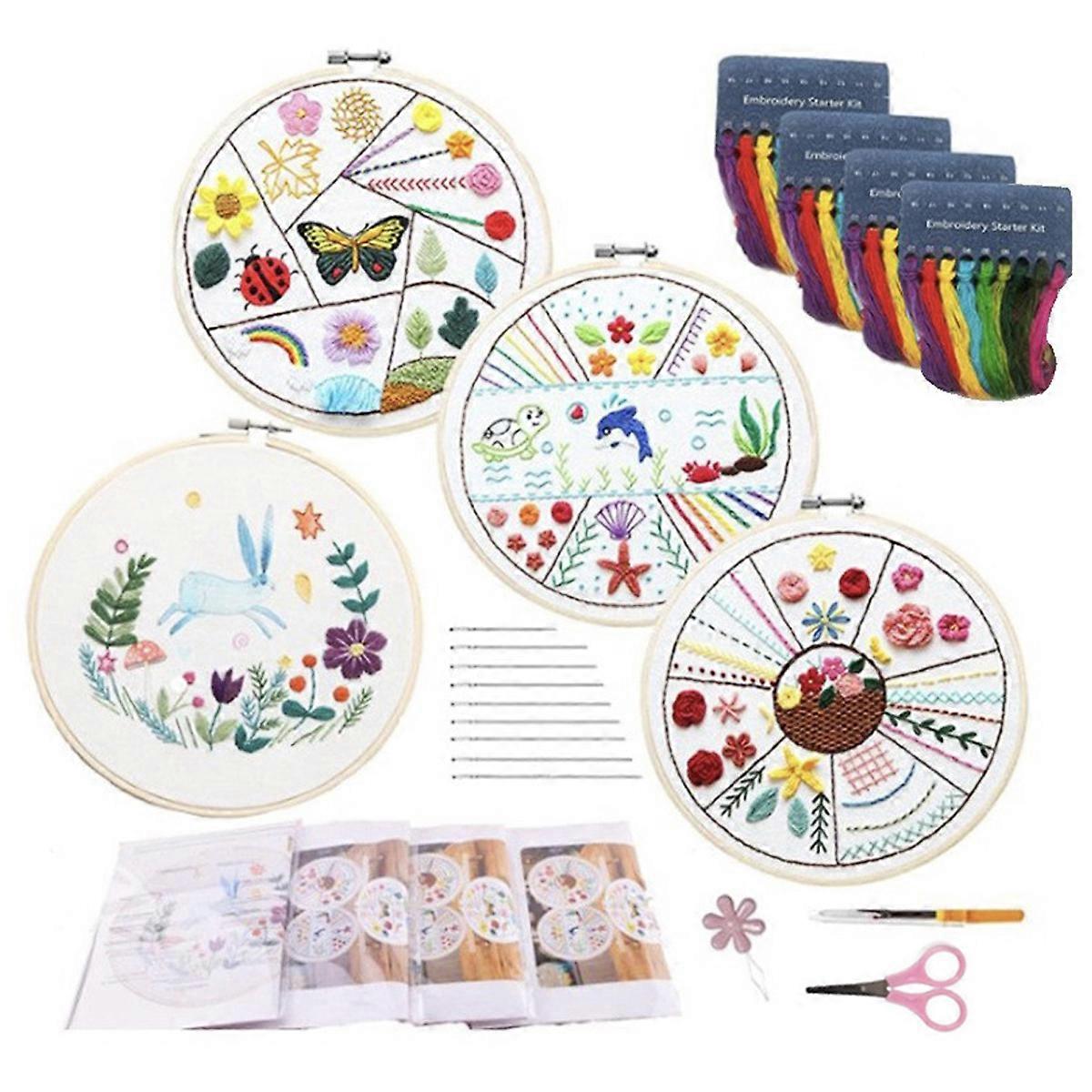Beginners Embroidery Stitch Practice kit, Embroidery Starter kit for Craft Lover with  Different Stitches, Embroidery Practice Kit
