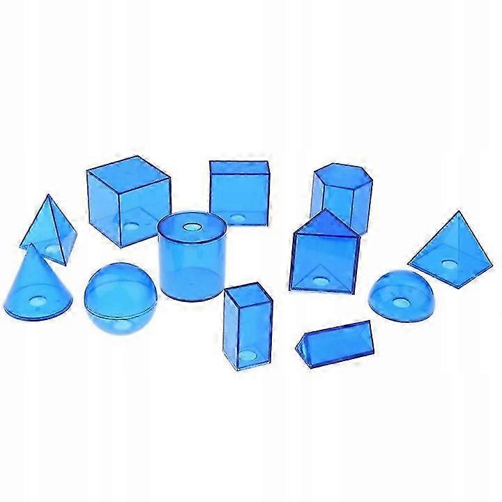 12pcs Geometric Shapes Toys Math Aids Math Visual Aids