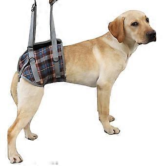 Dog Lift Harness Adjustable Breathable Assist Sling for Disabled Senior Dogs Blue Plaid Hind Leg L