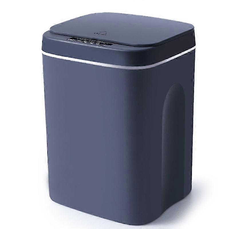 16L Automatic Sensor Dustbin Trash Can Induction Waste Bin Eco-Dustbin Household Trash Bin - Blue