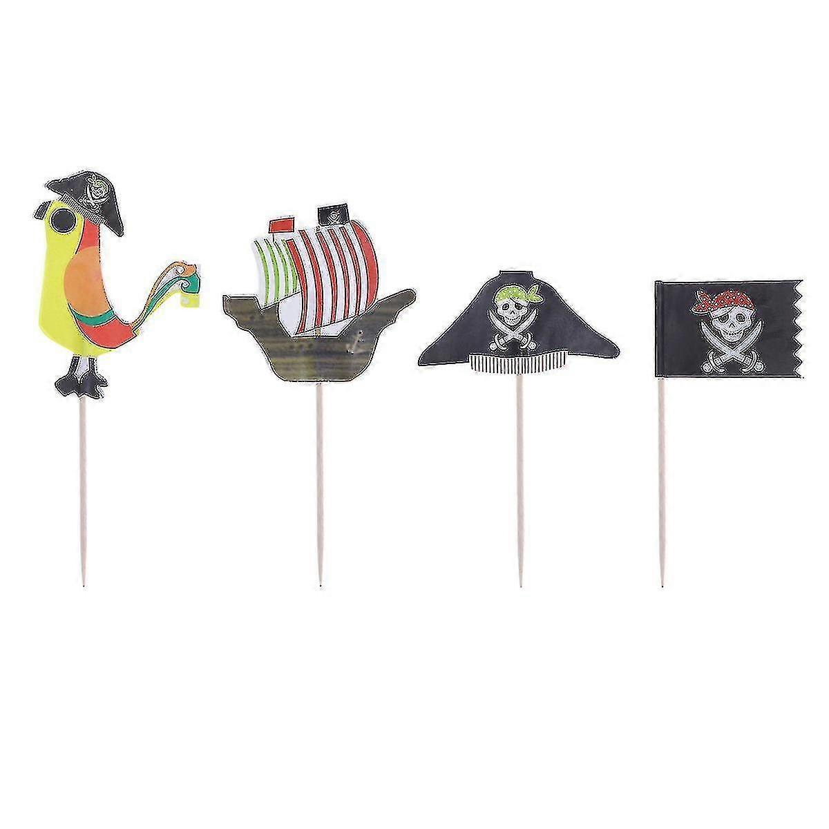 40pcs Fruit Cake Topers Pirate Theme Rat Cake Insert For