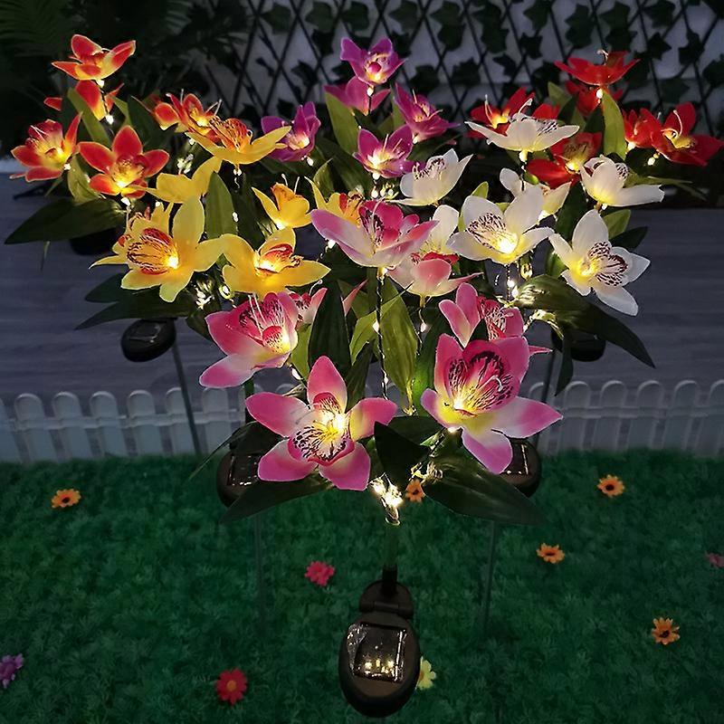 Redkid Solar Light LED Orchid Rose Lawn Lamp Outdoor IP65 Waterproof Garden Villa Aisle Corridor Chr