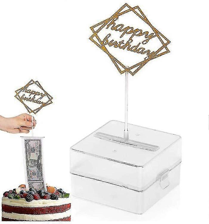 عيد ميلاد كعكة المال سحب مربع كعكة المال سحب مربع شفاف الغذاء الاتصال الآمن