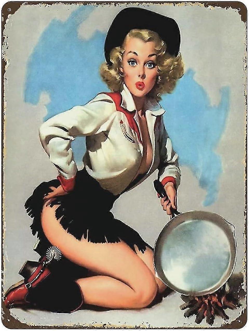 Placa de Metal Surf Shop Pin Up Girl Vintage Lata Poster Placa de Metal 8x12 Polegadas OU 12x16 Polegadas Modo 1733