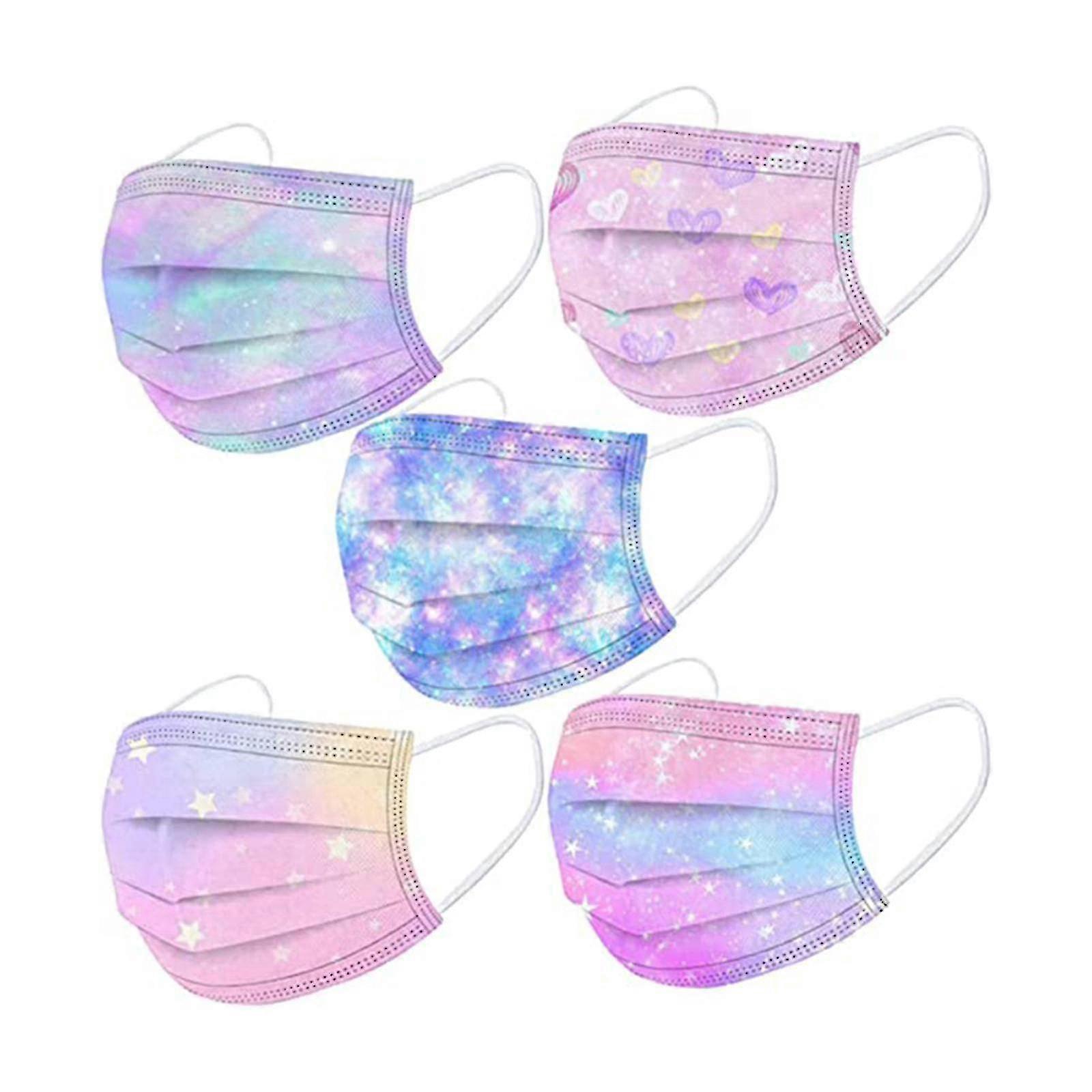 50pcs子供使い捨てフェイスマスク子供3ply Earloop保護通気性フェイスマスク男の子